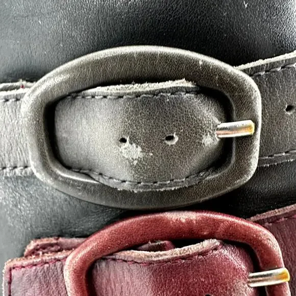 Pikolinos Caravaca Buckle Strap Bootie Leather High Top Black Red EU 39 US 9 - Picture 6 of 7